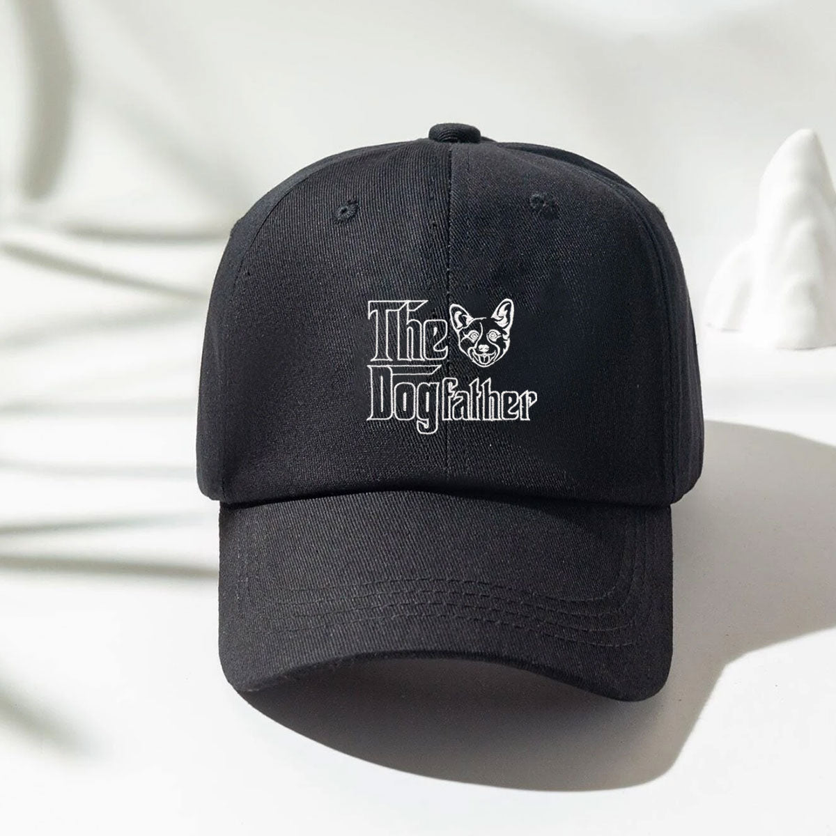 Custom Corgi Dog Dad Embroidered Hat, Personalized The DogFather Hat Corgi, Best Gifts For Corgi Lovers