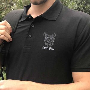 Custom Corgi Dog Dad Embroidered Polo Shirt, Personalized Polo Shirt with Dog Name, Best Gifts For Corgi Lovers