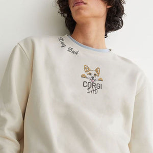 Custom Corgi Dog Dad Shirt Embroidered Collar, Personalized Shirt with Dog Name, Best Gifts For Corgi Loversi