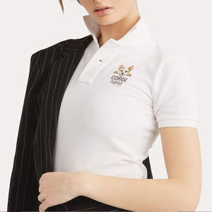 Custom Corgi Dog Mama Embroidered Polo Shirt, Personalized Polo Shirt with Dog Name, Best Gifts For Corgi Lovers