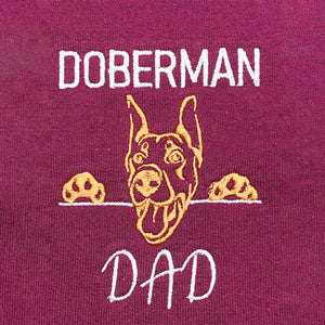 Custom Doberman Dog Dad Embroidered Tote Bag, Personalized Tote Bag with Dog Name, Unique Gifts For Doberman Lovers