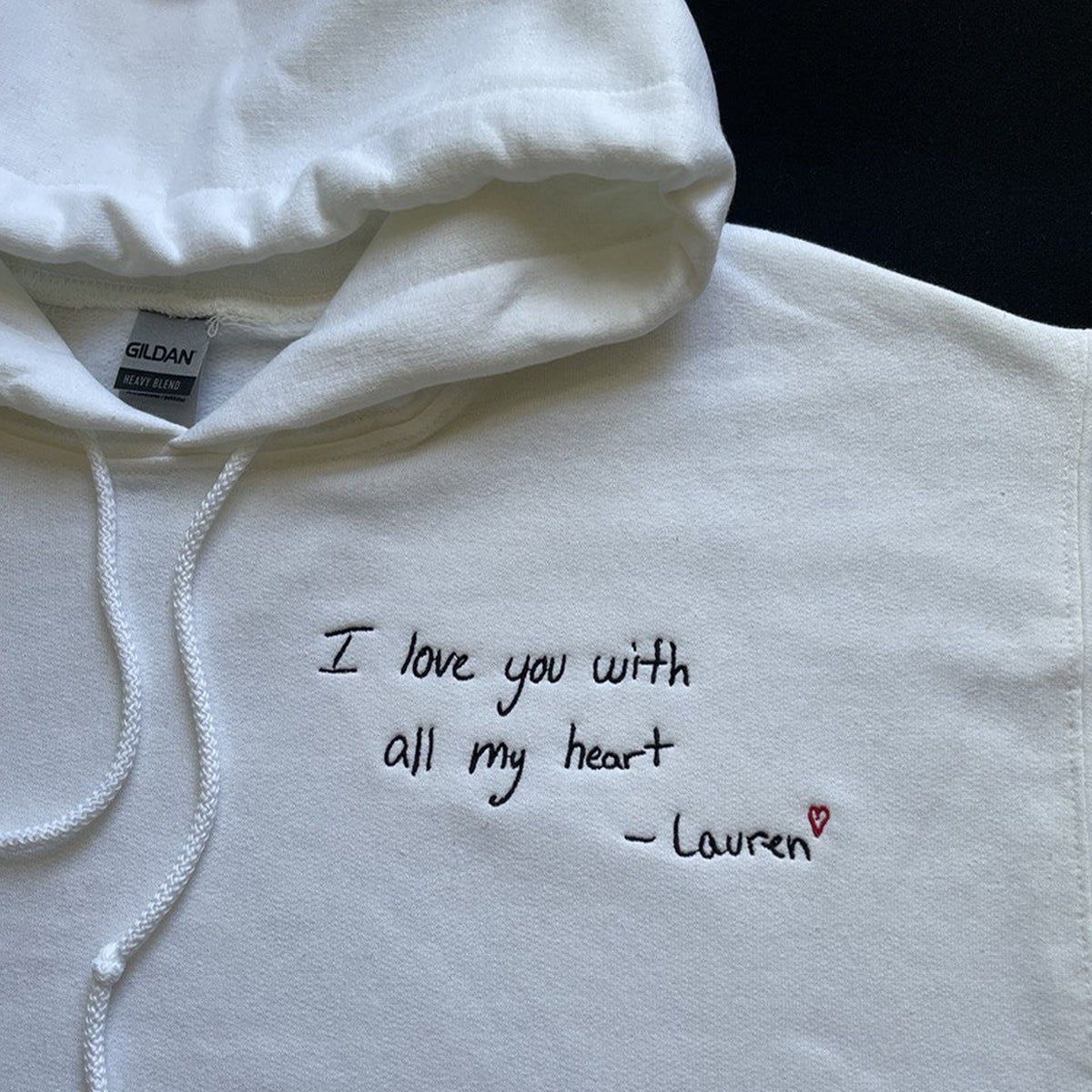 Handwritten Quote Sweatshirt/Hoodie Embroidered from Your Photo - Embroly
