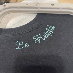 Custom Embroidered Personalized Neckline Message Sweatshirt, Hoodie