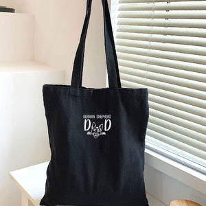 Custom German Shepherd Dog Dad Embroidered Tote Bag, Personalized Tote Bag with Dog Name, Gifts For German Shepherd Lovers
