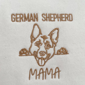 Custom German Shepherd Dog Mama Embroidered Collar Shirt, Personalized Shirt with Dog Name, Gifts For German Shepherd Lovers