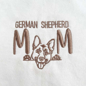 Custom German Shepherd Dog Mom Embroidered Tote Bag, Personalized Tote Bag with Dog Name, Gifts For German Shepherd Lovers
