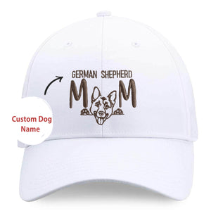 Custom German Shepherd Dog Mom Embroidered Hat, Personalized Hat with Dog Name, Gifts For German Shepherd Lovers
