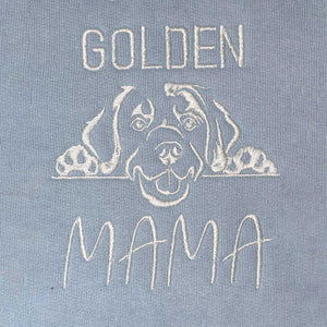 Custom Golden Retriever Dog Mama Embroidered Tote Bag, Personalized Tote Bag with Dog Name, Best Gifts for Golden Retriever Lovers