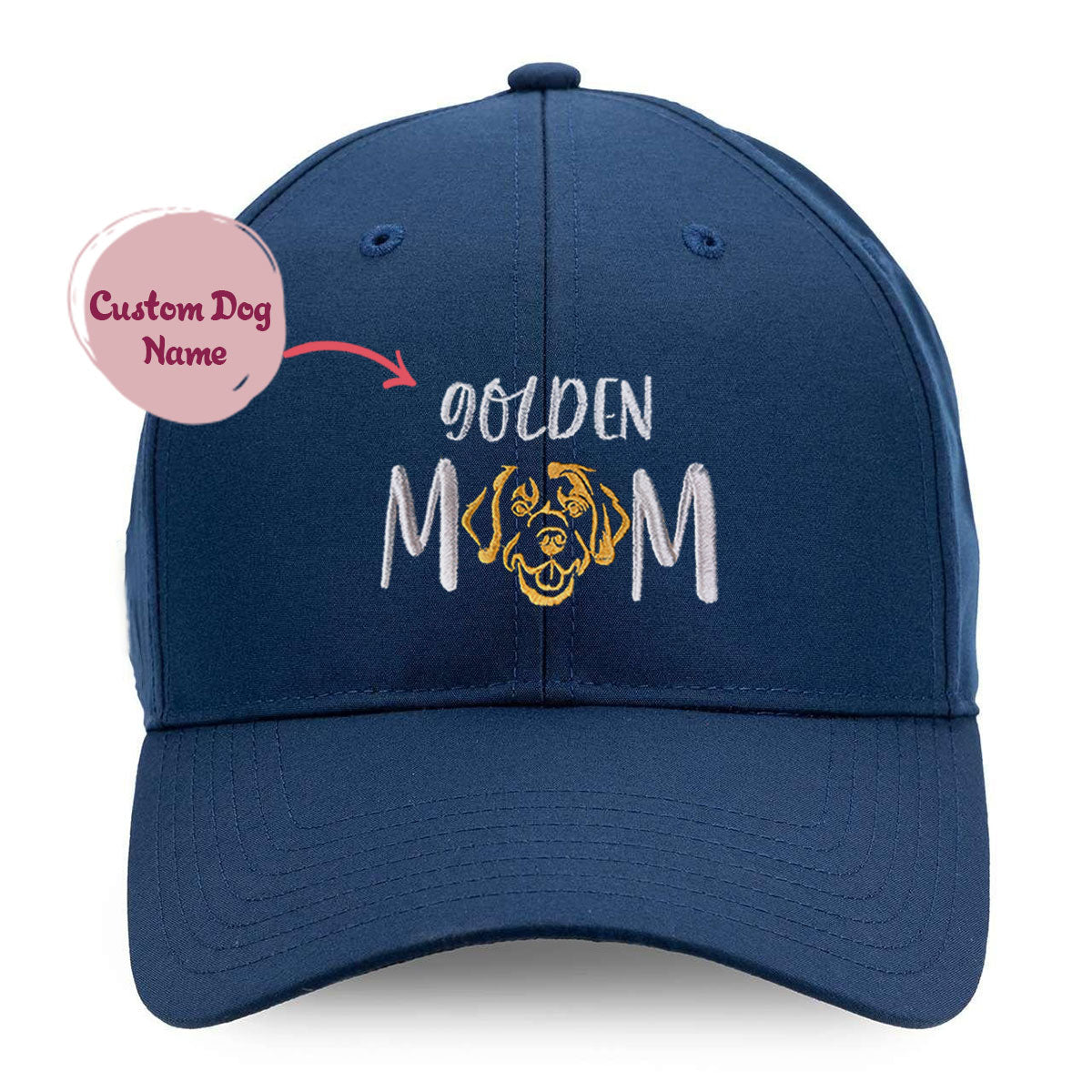 Custom Golden Retriever Dog Mom Embroidered Hat, Personalized Hat with Dog Name, Gifts for Golden Retriever Lovers