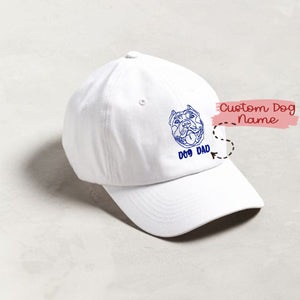 Custom Pitbull Dog Dad Embroidered Hat, Personalized Hat with Dog Name, Best Gifts for Pitbull Lovers