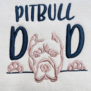 Custom Pitbull Dog Dad Embroidered Tote Bag, Personalized Tote Bag with Dog Name, Best Gifts for Pitbull Lovers