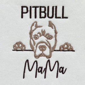 Custom Pitbull Dog Mama Embroidered Collar Shirt, Personalized Shirt with Dog Name, Best Gifts for Pitbull Lovers