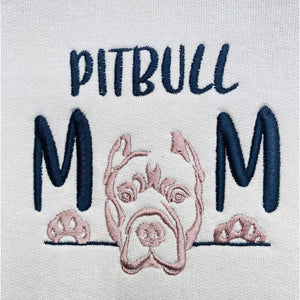 Custom Pitbull Dog Mom Embroidered Tote Bag, Personalized Tote Bag with Dog Name, Best Gifts for Pitbull Lovers