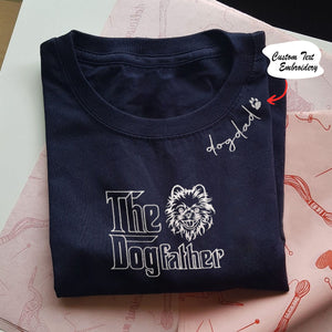 Custom Pomeranian Dog Dad Embroidered Collar Shirt, Personalized The DogFather Shirt Pomeranian, Best Gifts For Pomeranian Lovers