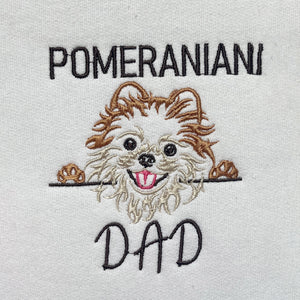 Custom Pomeranian Dog Dad Embroidered Tote Bag, Personalized Tote Bag with Dog Name, Best Gifts For Pomeranian Lovers