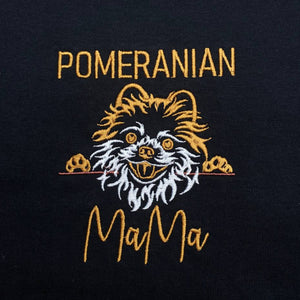 Custom Pomeranian Dog Mama Embroidered Polo Shirt, Personalized Polo Shirt with Dog Name, Best Gifts For Pomeranian Lovers