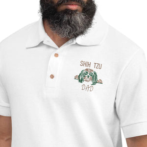 Custom Shih Tzu Dog Dad Embroidered Polo Shirt, Personalized Polo Shirt with Dog Name, Best Gifts For Shih Tzu Lovers