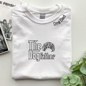 Custom Shih Tzu Dog Dad Shirt Embroidered Collar, Personalized The DogFather Shirt Shih Tzu, Best Gifts For Shih Tzu Lovers