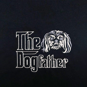 Custom Shih Tzu Dog Dad Shirt Embroidered Collar, Personalized The DogFather Shirt Shih Tzu, Best Gifts For Shih Tzu Lovers