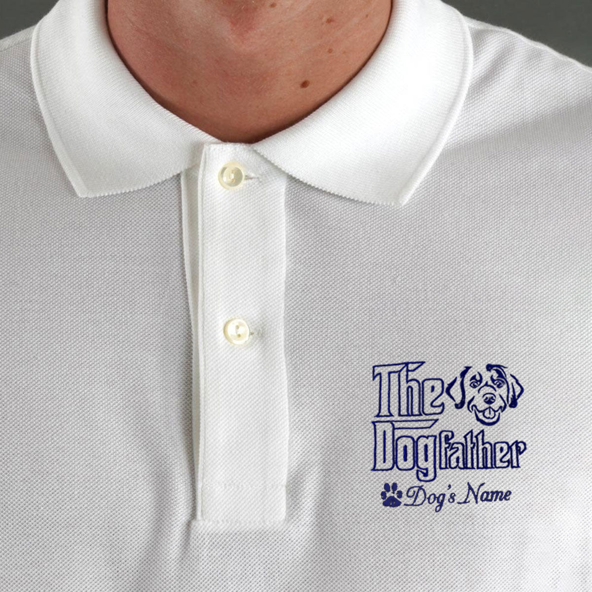 Custom The DogFather Embroidered Polo Shirt Golden Retriever, Personalized Polo Shirt with Dog Name, Gifts for Golden Retriever Lovers