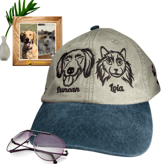 Personalized Pet Dyed Hat with Embroidered Photo