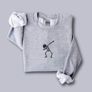 Dabbing Skeleton Halloween Sweatshirt, Hoodie Embroidered