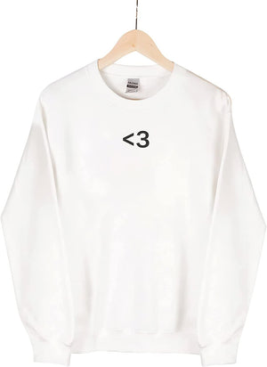 Embroidered Love Heart Sweatshirt Happy Valentine's Day Crewneck Sweater Embroider