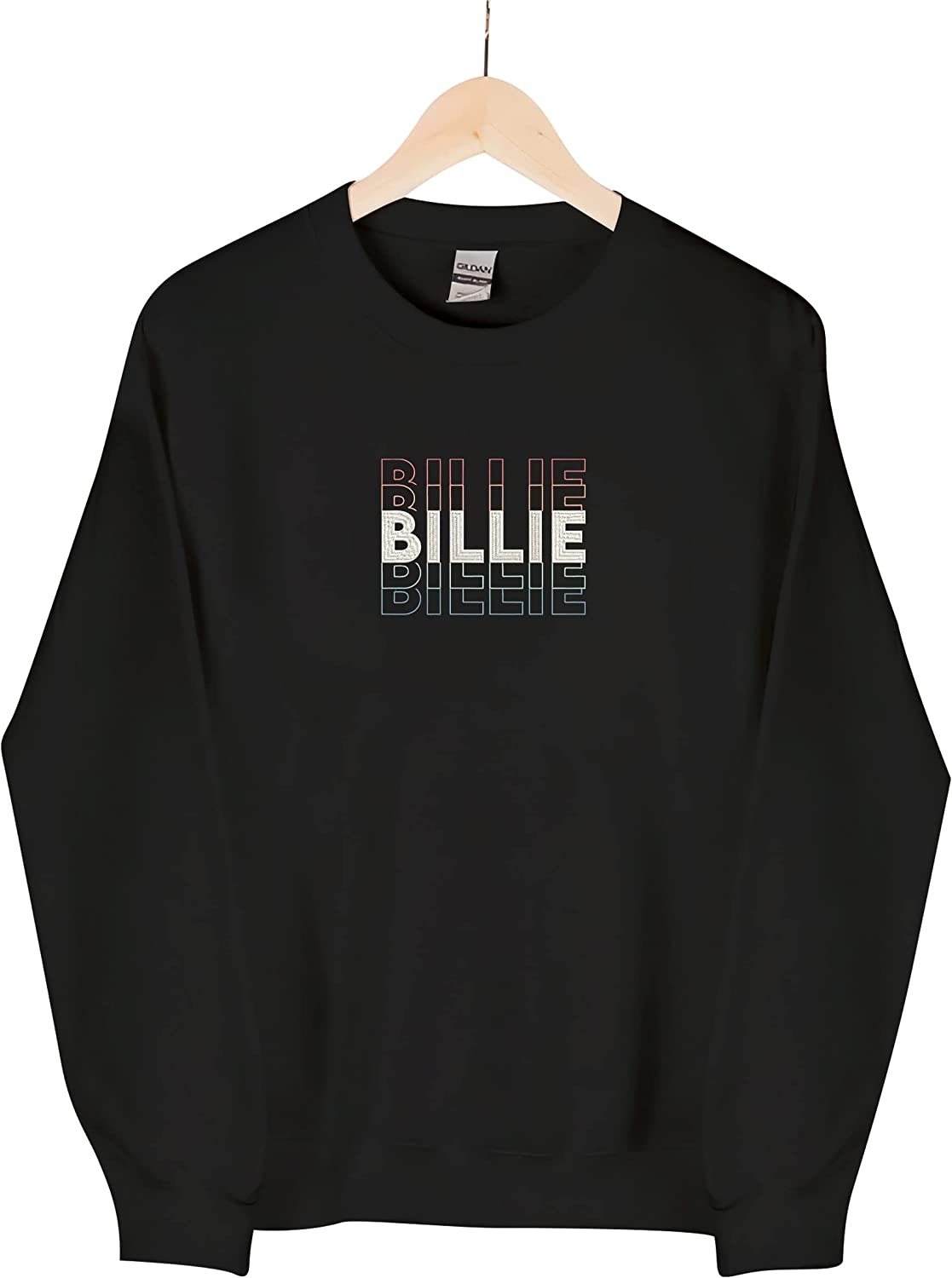 Custom Embroidered Sweatshirt Retro Personalized BILLIE or Any First Name Pullover Crewneck