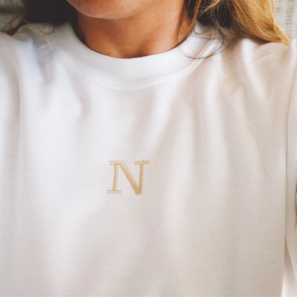 Embroly Custom Personalized initials Monogram Embroidered Sweatshirt, Hoodie Sand / S / Hoodie