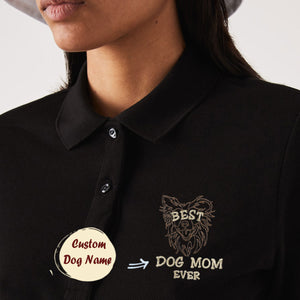 Personalized Best Border Collie Dog Mom Ever Embroidered Polo Shirt, Custom Polo Shirt with Dog Name, Best Gifts For Boxer Lovers