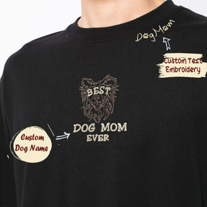 Personalized Best Border Collie Dog Mom Ever Shirt Embroidered Collar, Custom Shirt with Dog Name, Best Gifts For Boxer Lovers