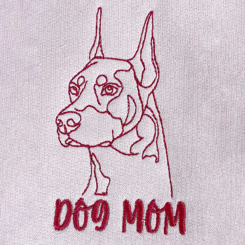 Personalized Doberman Dog Mom Embroidered Collar Shirt, Custom Shirt with Dog Name, Best Gifts For Doberman Lovers - Embroly