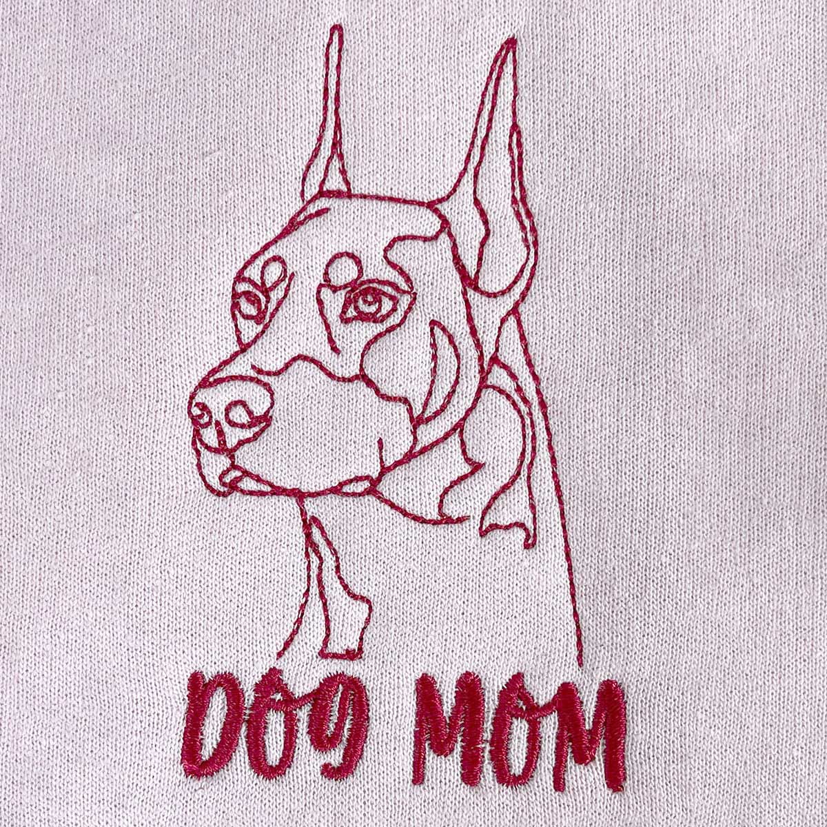 Personalized Doberman Dog Mom Embroidered Collar Shirt, Custom Shirt with Dog Name, Best Gifts For Doberman Lovers - Embroly