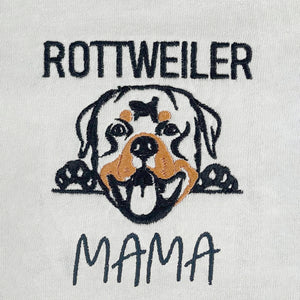Personalized Rottweiler Dog Mama Tote Bag Embroidered with Dog Name, Best Gifts For Rottweiler Lovers