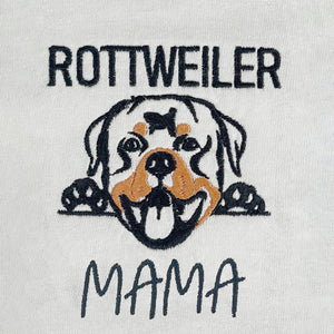 Personalized Rottweiler Dog Mama Polo Shirt Embroidered with Dog Name, Best Gifts For Rottweiler Lovers