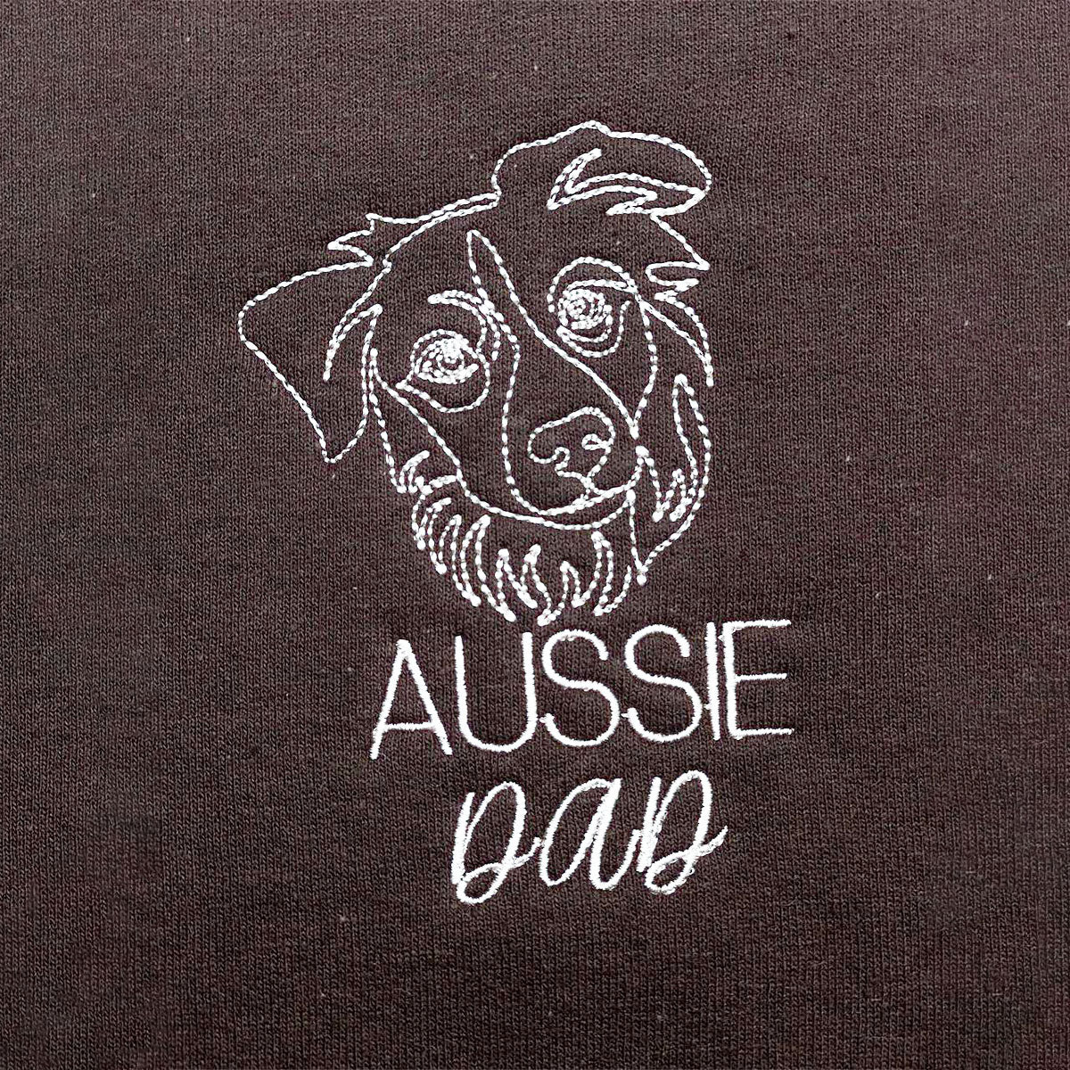 Personalized Australian Shepherd Dog Dad Embroidered Hoodie, Custom Hoodie with Dog Name, Best Gifts For Australian Shepherd Owners - Embroly