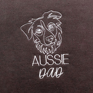 Personalized Australian Shepherd Dog Dad Embroidered Hoodie, Custom Hoodie with Dog Name, Best Gifts For Australian Shepherd Owners - Embroly