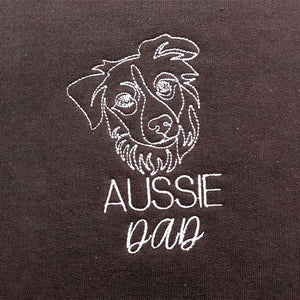Personalized Australian Shepherd Dog Dad Embroidered Tote Bag, Custom Tote Bag with Dog Name, Best Gifts For Australian Shepherd Owners