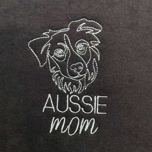 Personalized Australian Shepherd Dog Mom Embroidered Tote Bag, Custom Tote Bag with Dog Name, Best Gifts For Australian Shepherd Owners