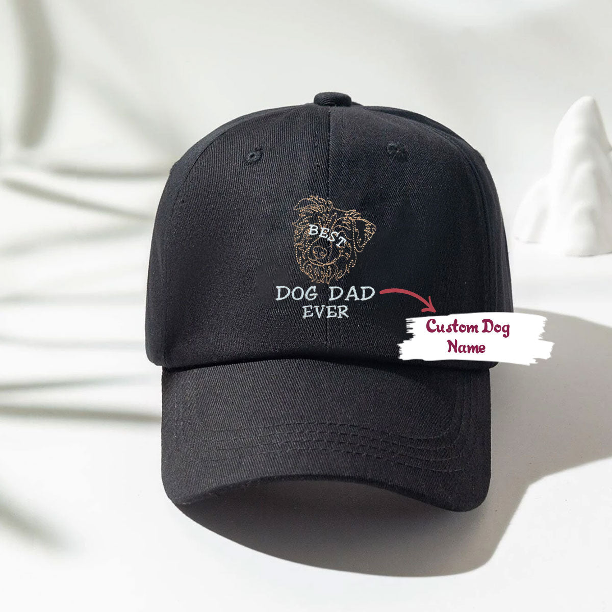 Personalized Best Australian Shepherd Dog Dad Ever Embroidered Hat, Custom Hat with Dog Name
