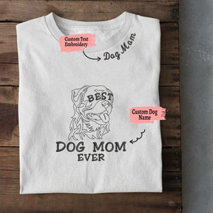 Personalized Best Australian Shepherd Dog Mom Ever Embroidered Collar Shirt, Custom Shirt with Dog Name