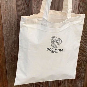 Personalized Best Australian Shepherd Dog Mom Ever Embroidered Tote Bag, Custom Tote Bag with Dog Name