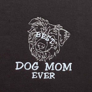 Personalized Best Australian Shepherd Dog Mom Ever Shirt Embroidered Colar , Custom Shirt with Dog Name, Best Gifts For Australian Shepherd Owners