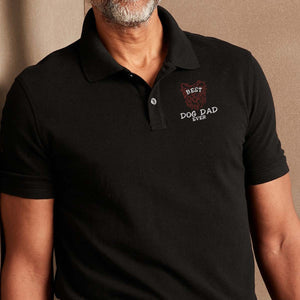 Personalized Best Border Collie Dog Dad Ever Embroidered Polo Shirt, Custom Polo Shirt with Dog Name, Best Gifts For Boxer Lovers