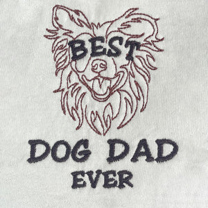 Personalized Best Border Collie Dog Dad Ever Embroidered Tote Bag, Custom Tote Bag with Dog Name, Best Gifts For Boxer Lovers
