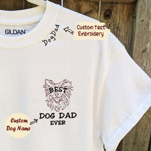 Personalized Best Border Collie Dog Dad Ever Shirt Embroidered Collar, Custom Shirt with Dog Name, Best Gifts For Boxer Lovers