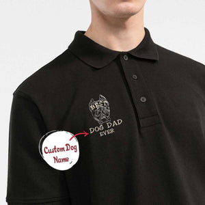 Personalized Best Cane Corso Dog Dad Ever Embroidered Polo Shirt, Custom Polo Shirt with Dog Name, Cane Corso Gifts Dog Lovers