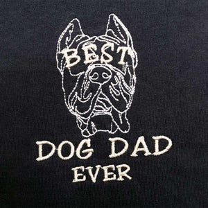 Personalized Best Cane Corso Dog Dad Ever Embroidered Collar Shirt, Custom Shirt with Dog Name