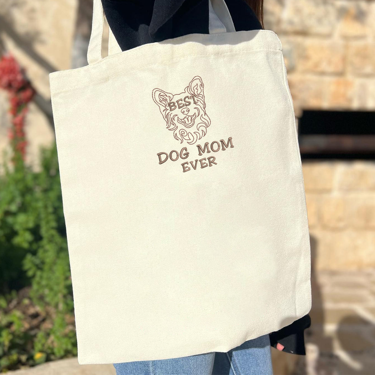 Custom Pitbull Tote Bag, Dog Mom Tote Bag with Embroidered Dog Name, Unique  Gifts For Pitbull Lover - Embroly