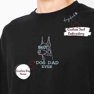 Personalized Best Doberman Dog Dad Ever Embroidered Colar Shirt, Custom Shirt with Dog Name, Best Gifts For Doberman Lovers